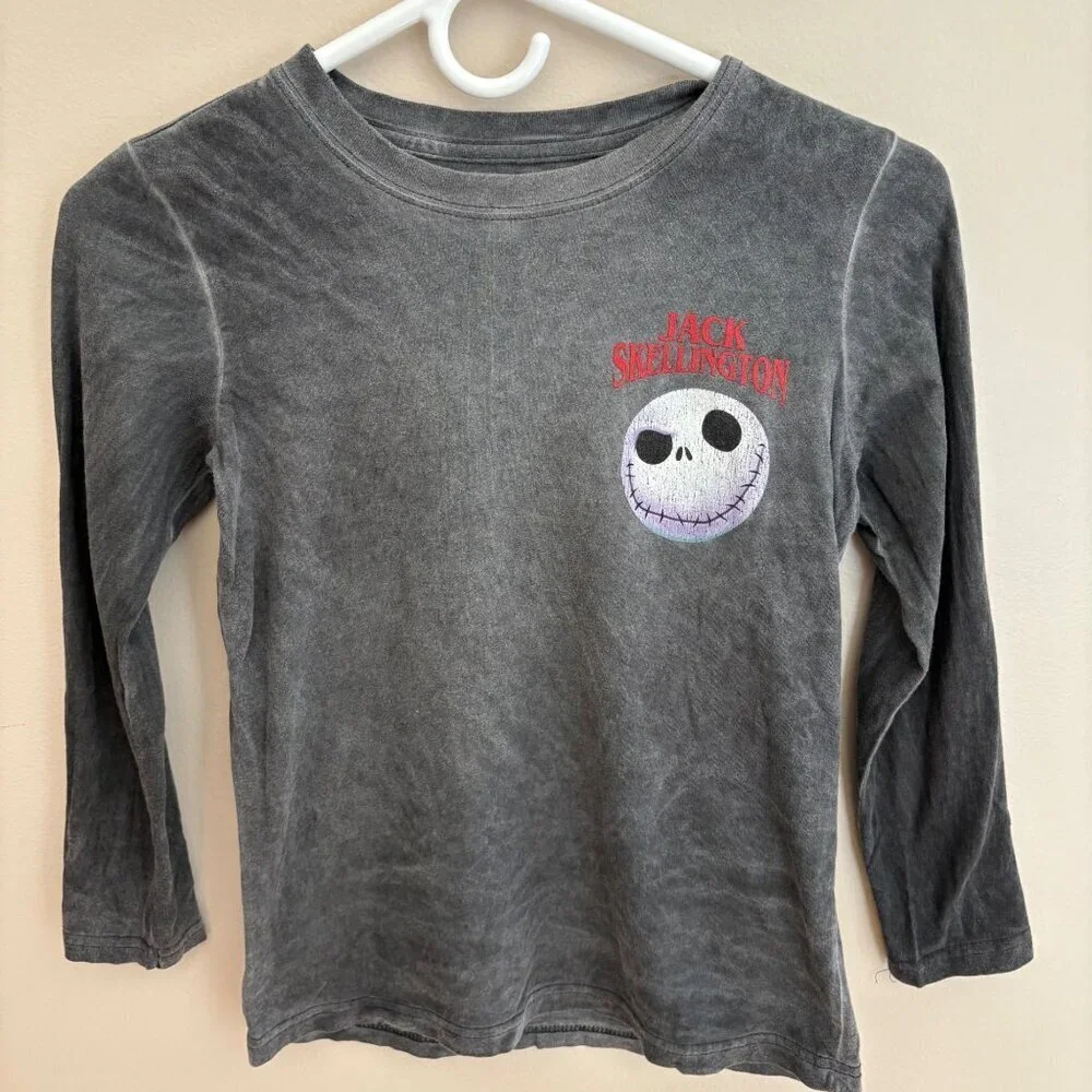 Disney The Nightmare Before Christmas Kids Long Sleeve Grey Shirt Boys Size 10